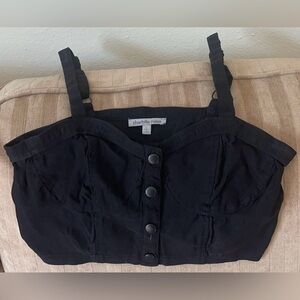 Charlotte Russe Large black button crop top